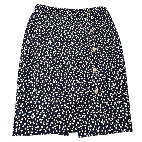 Talbots Dresses & Skirts - Talbots Navy White Dots Cotton Blend Mini Skirt Size 2 Preppy‎ Spring Summer